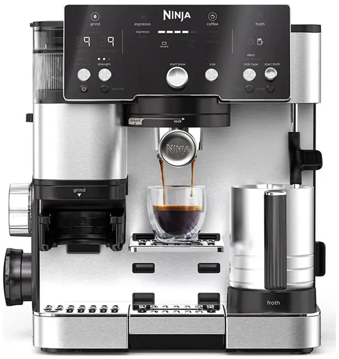 Ninja Luxe Café Essential 2-in-1 Espressomachine en Filterkoffiezetapparaat met Melkopschuimer - ES501EU
