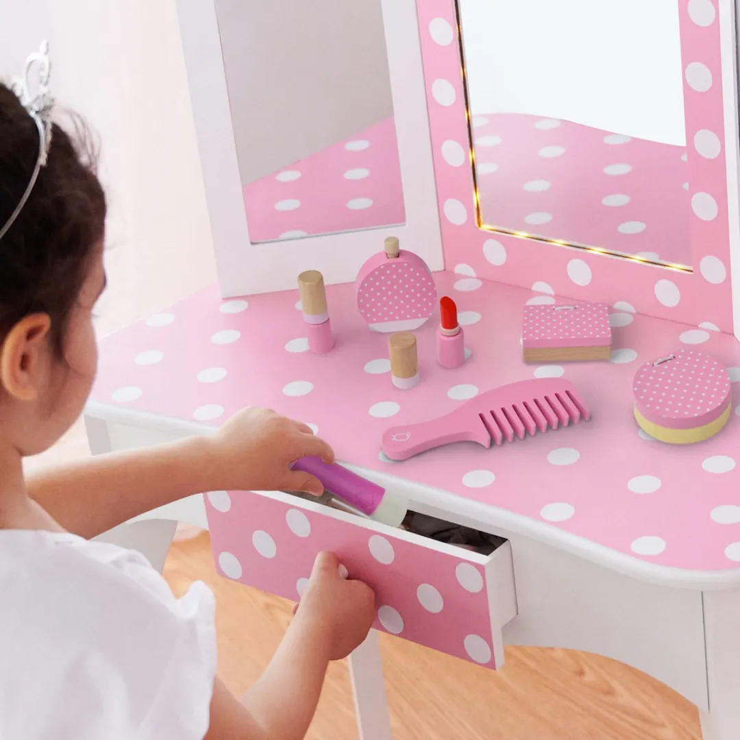 Teamson Kids Kaptafel Accessoires Roze/Polka Dot