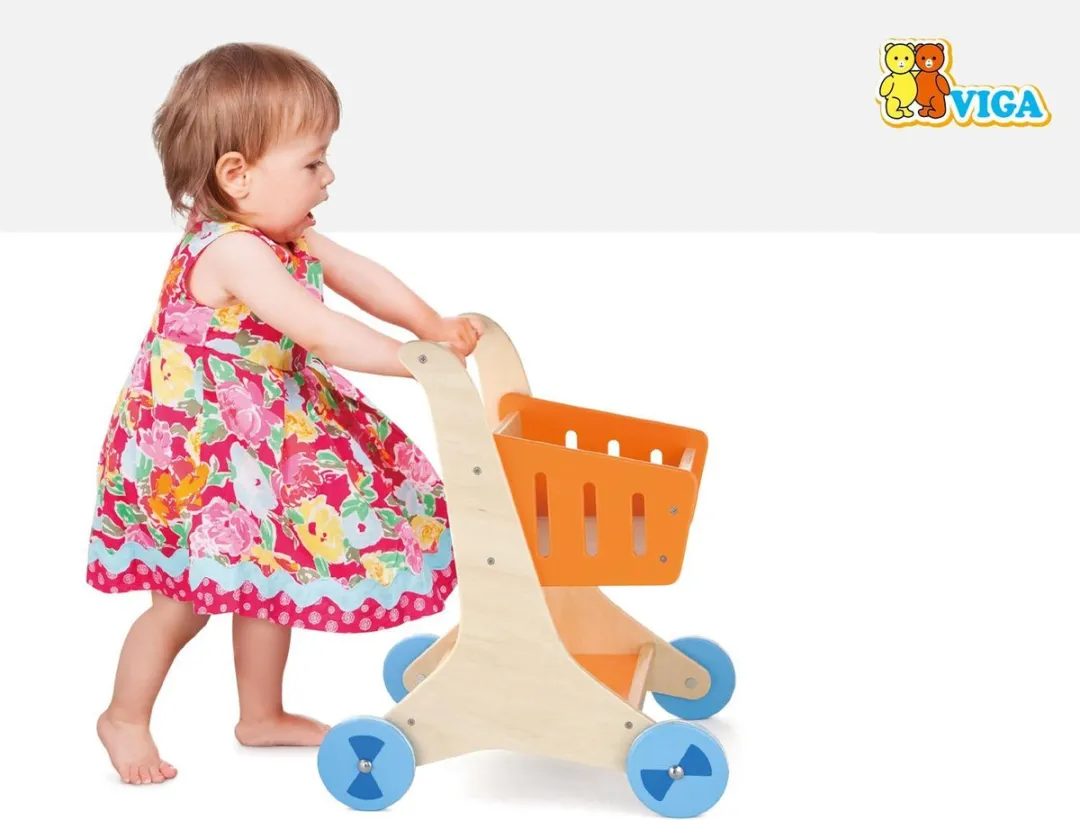 Viga Toys Speelgoedwinkeltje - Blank/Oranje/Blauw