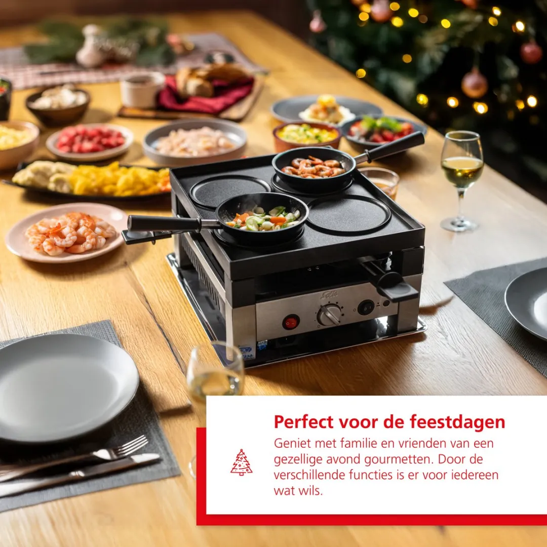 Solis 791 5-in-1 Tafelgrill - 1400W - 4 Personen - Zilver/Zwart