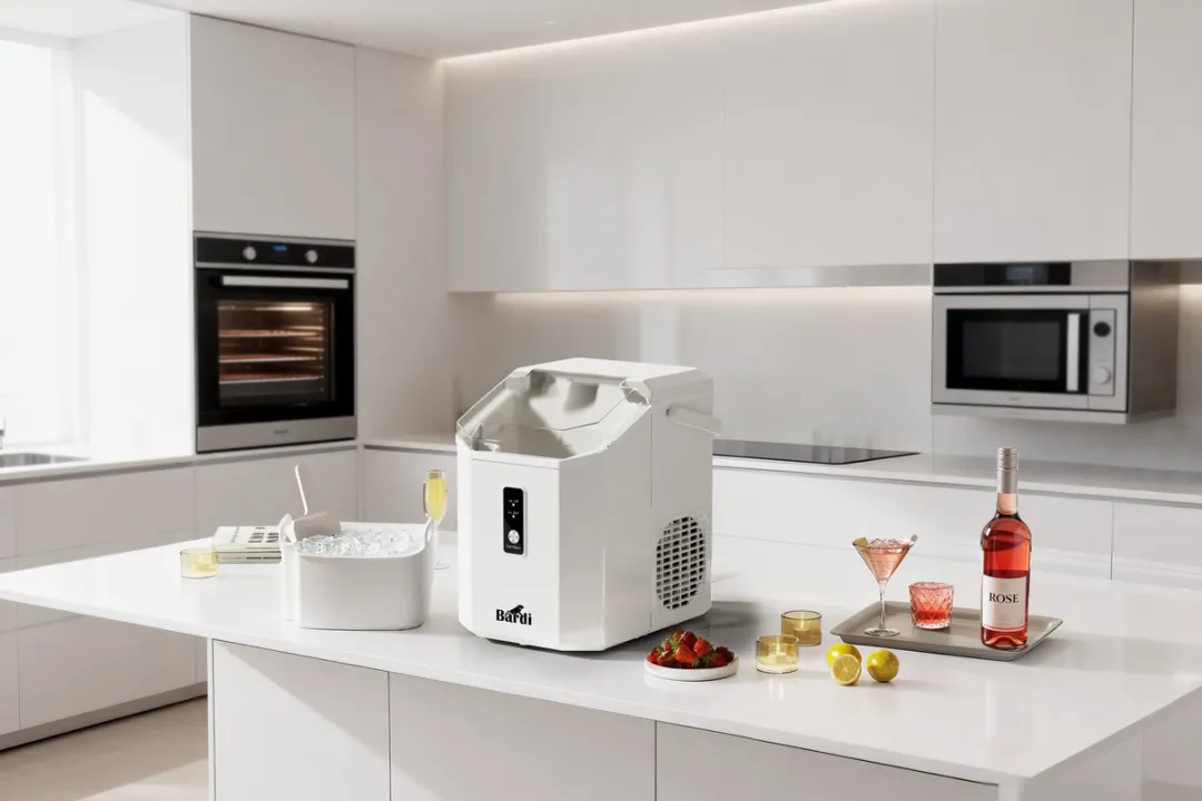 Bardi Nugget IJsblokjesmachine 1.1L - 15kg/24u - WIT met Thermosbeker