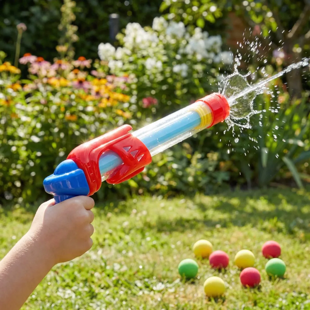 Eddy Toys Power Popper & Water Gun 2-in-1 - 8 Foam Balls - Rood/Blauw