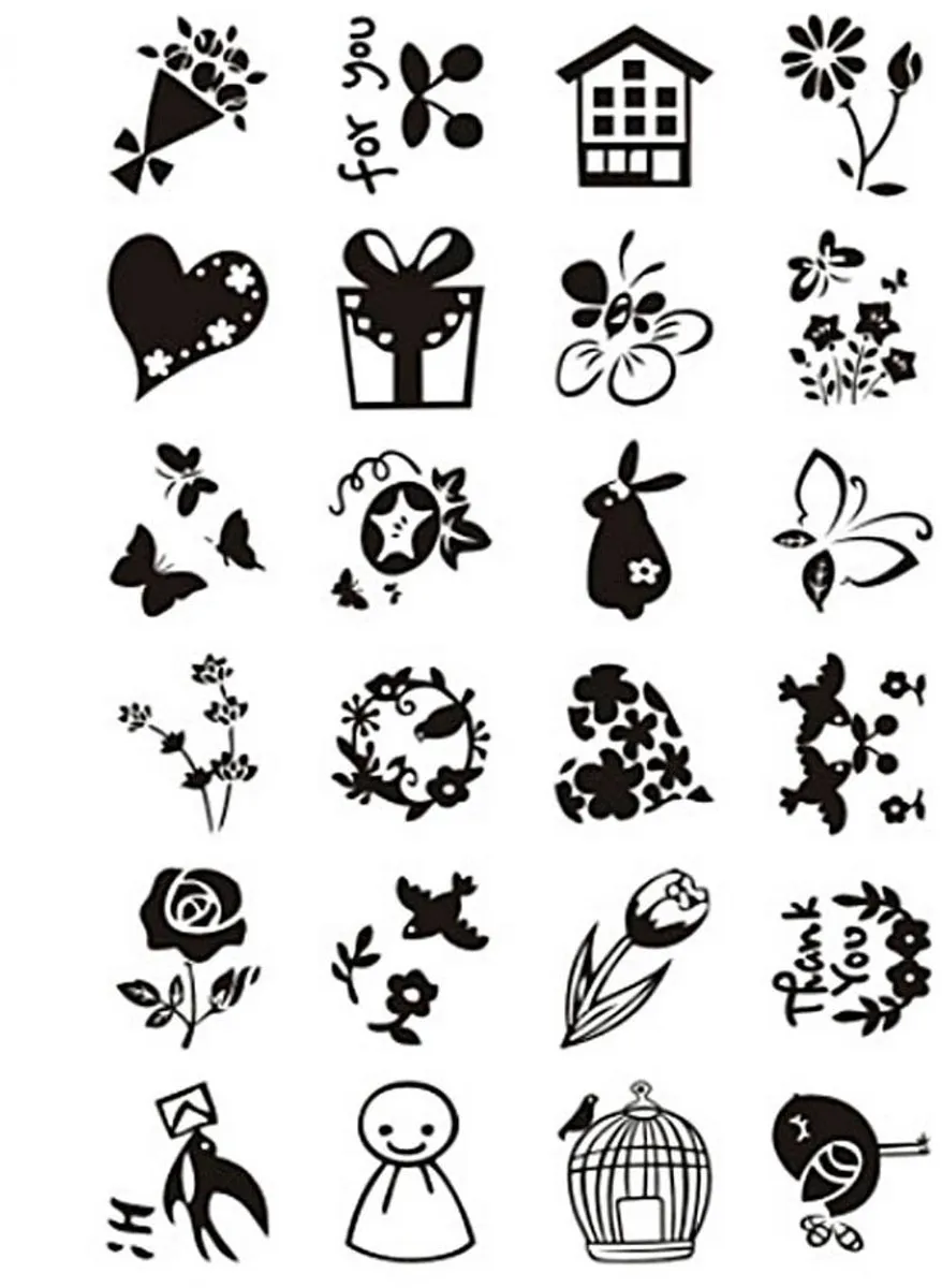 Creativ Company Kleine Groetjes Silicone Stempels - 21 Stuks Multicolor