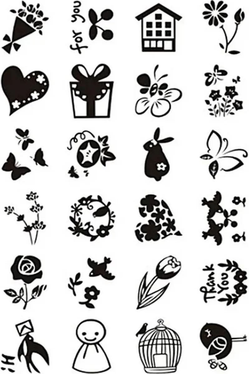 Creativ Company Kleine Groetjes Silicone Stempels - 21 Stuks Multicolor