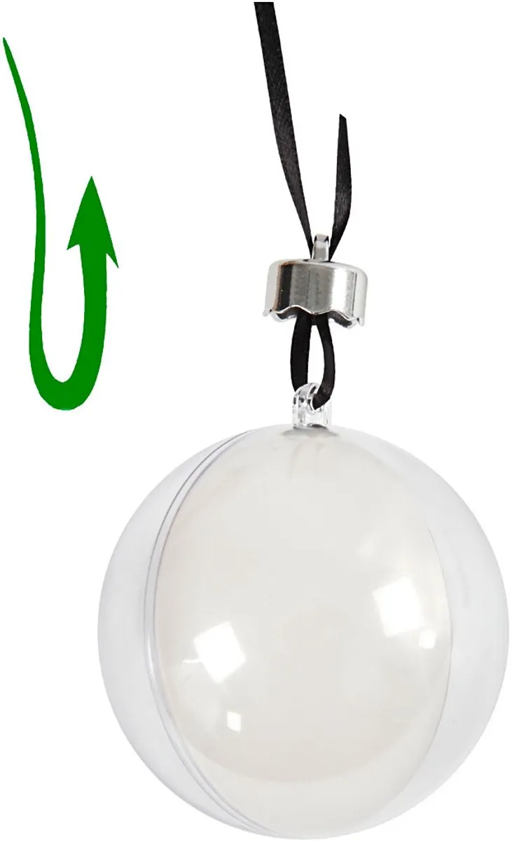 Creativ Company Acryl Ballen 2-delig Ø8cm - Transparant - 5 Stuks