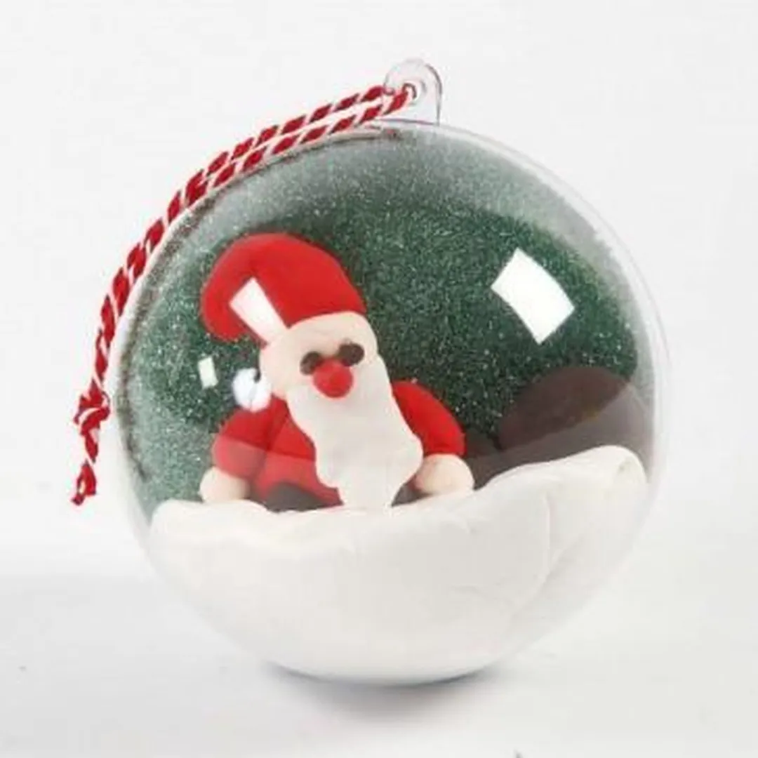 Creativ Company Acryl Ballen 2-delig Ø8cm - Transparant - 5 Stuks