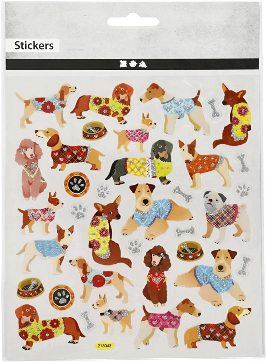 Creativ Company Honden Stickers - 26 Stuks - 15x16,5cm
