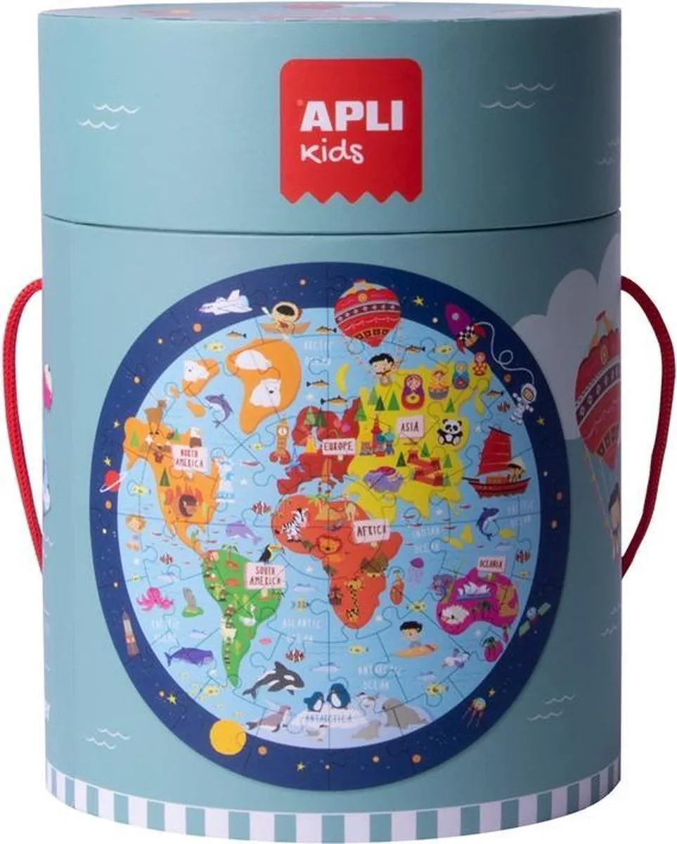 Apli Kids Wereldkaart Puzzle 48 Stuks