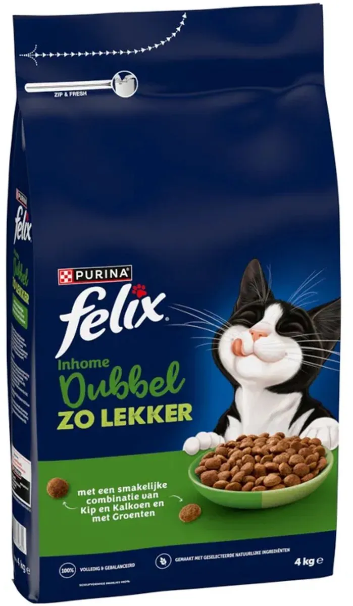 Purina Felix Dubbel Zo Lekker Kip & Kalkoen 4kg