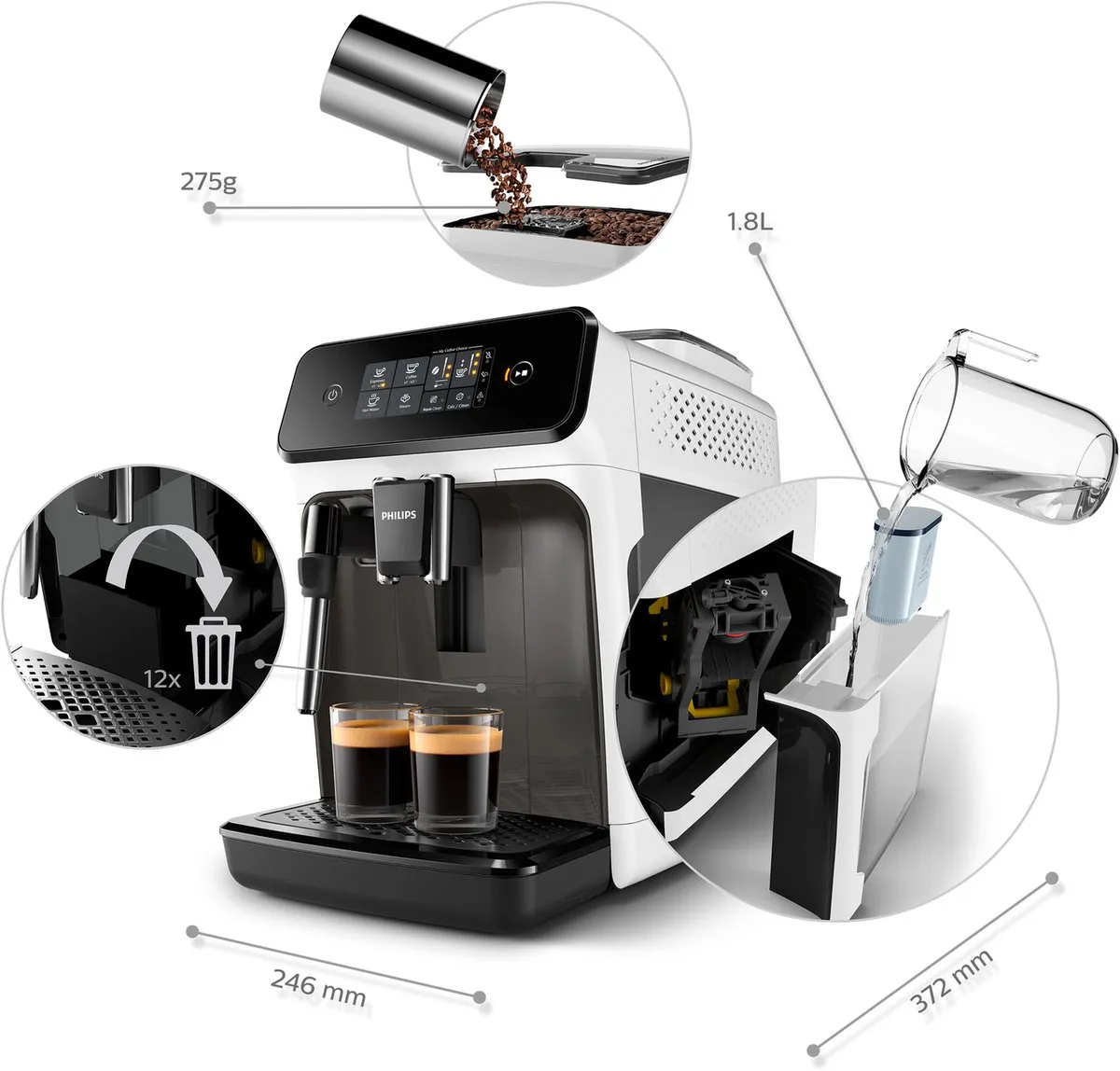 Philips 1200 Series EP1223/00 Volautomatische Espressomachine - Grijs