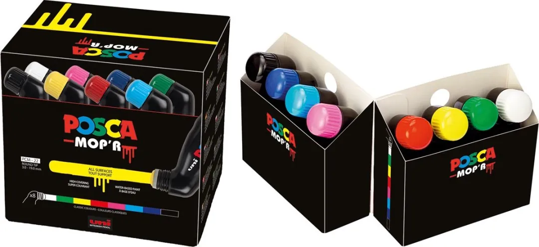 Posca Uni Posca Mop'R 8 XXL Verfmarker - 4 Stuks - Assorti