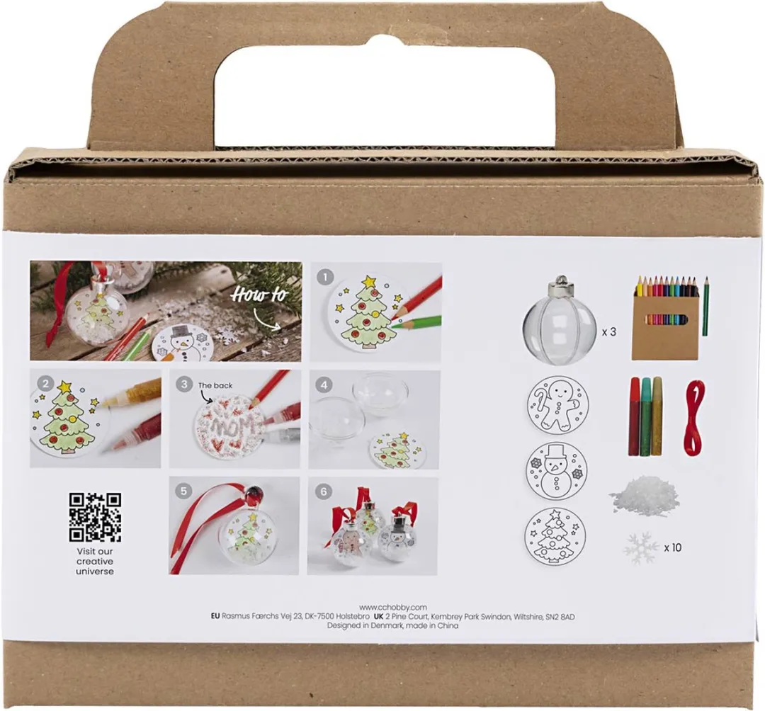 Creativ Company Mini Hobbyset Kerstballen Transparant