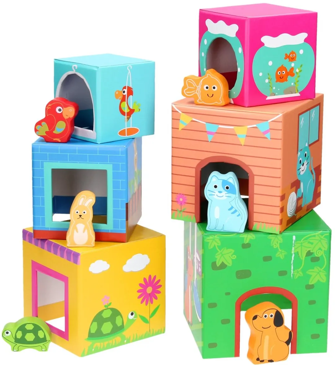 Small Foot Stapeltoren met Dieren Multicolor