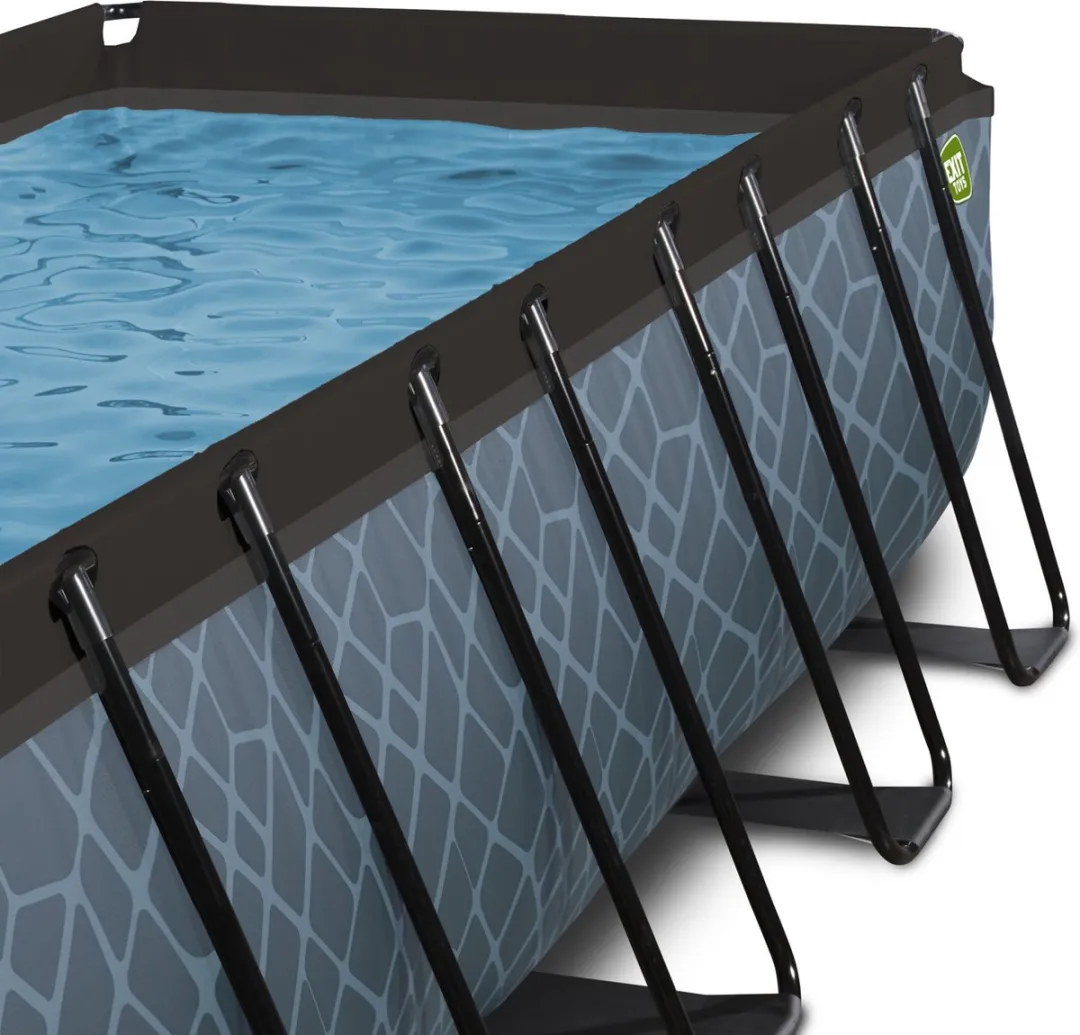 EXIT Stone Zwembad 400x200x122cm - 8870L - Grijs