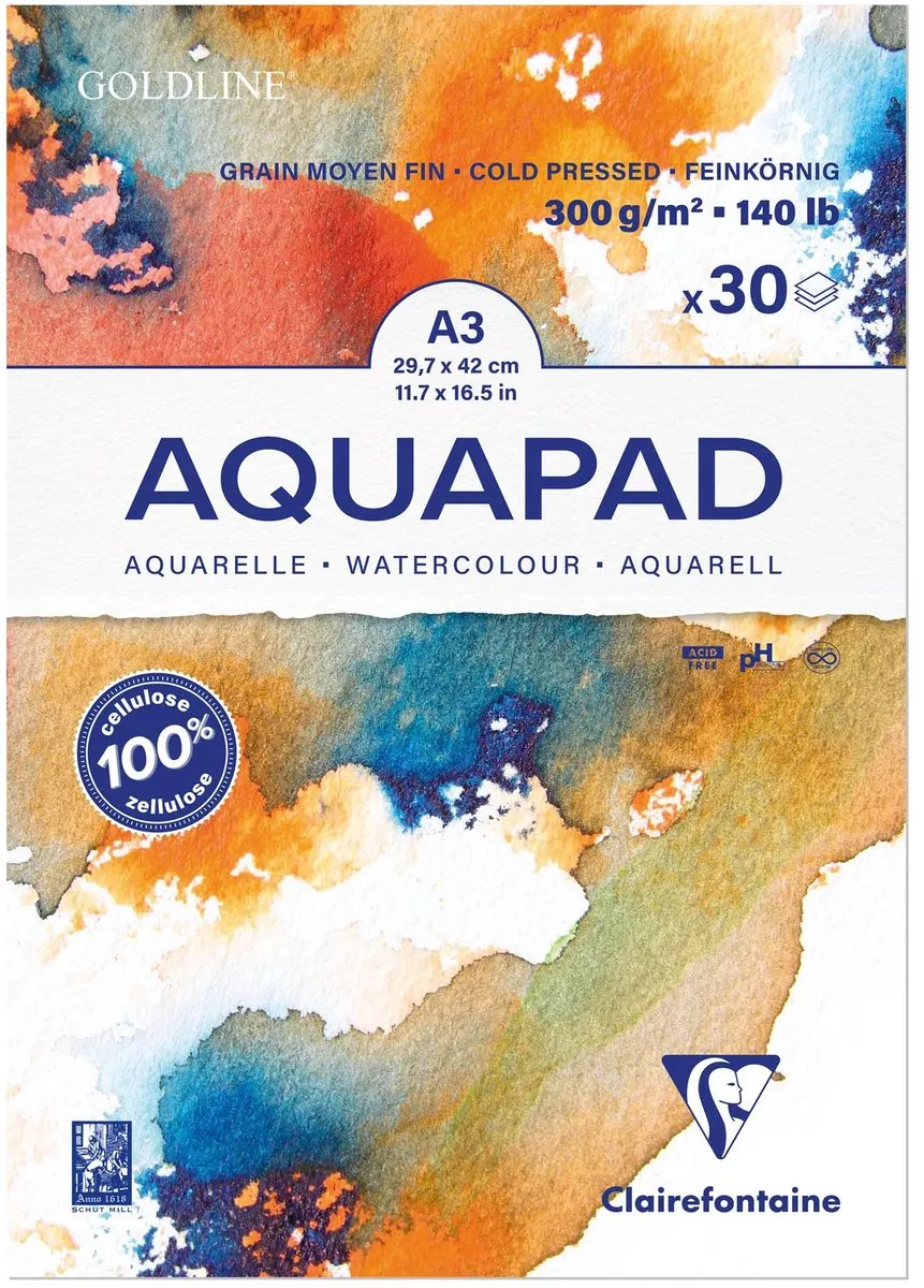 Clairefontaine Goldline Aquapad Aquarelpapier A3