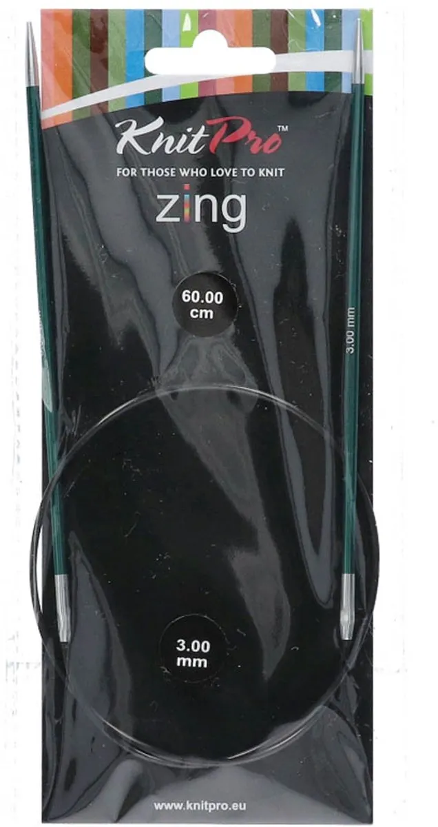 KnitPro Zing Rondbreinaalden 60cm 3.00mm - Groen