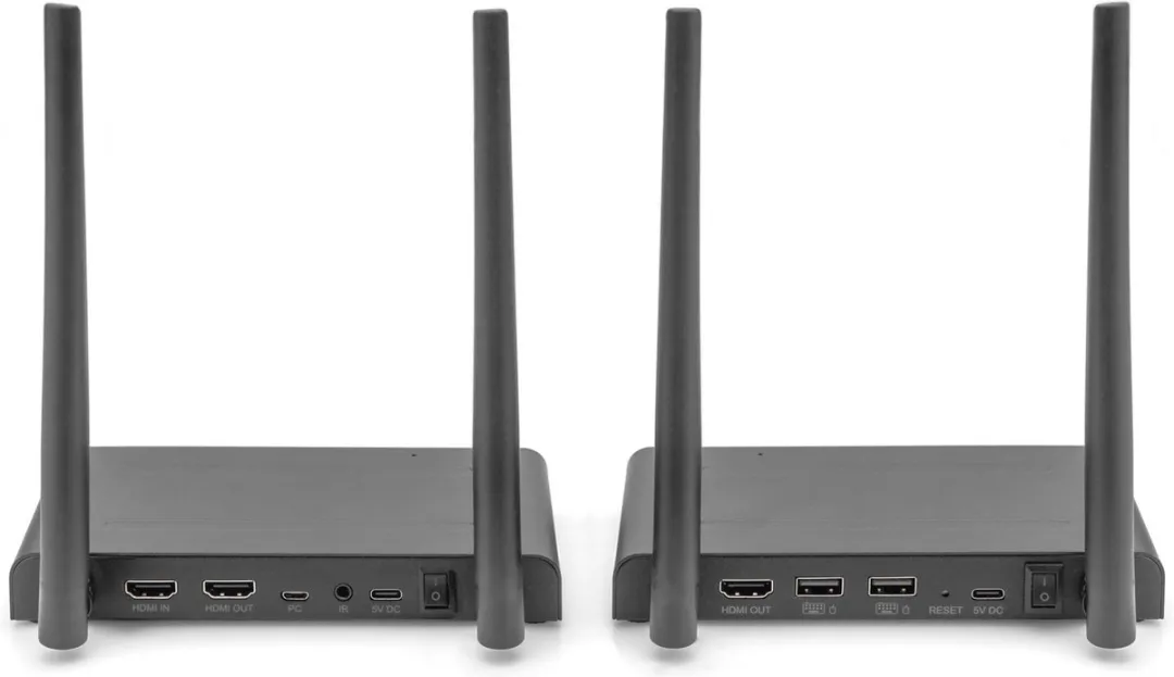 Digitus DS-55328 Draadloze HDMI-set 150m - 4K Multi Viewer - Zwart