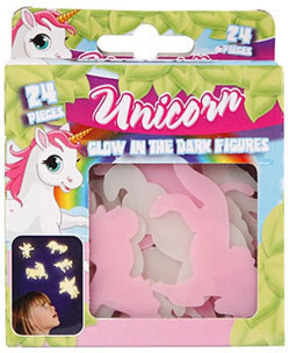 Toys Amsterdam Unicorn Glow-in-the-Dark 24 Stuks - Verschillende Kleuren