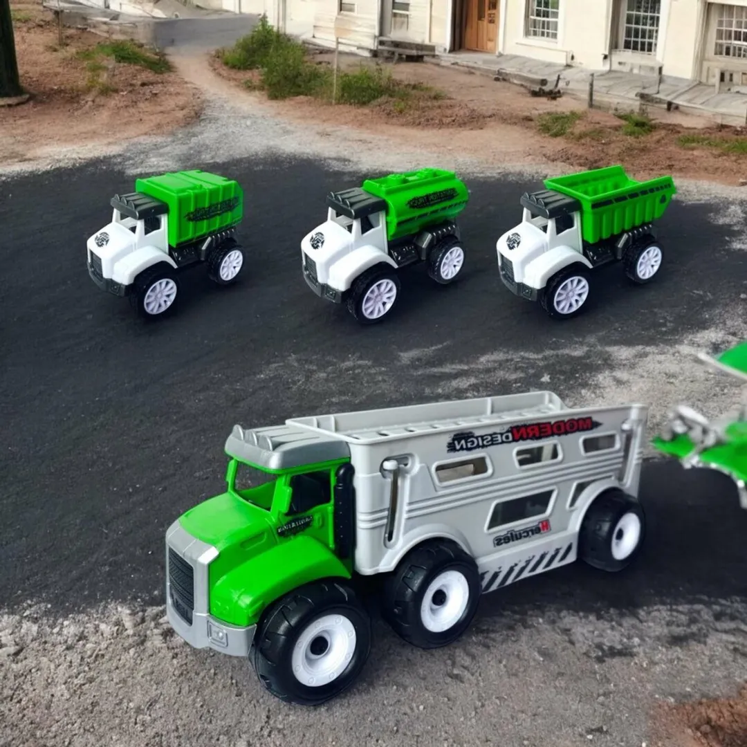 YJ Toys Transport Truck City Car Series 4in1 - 24cm - Groen
