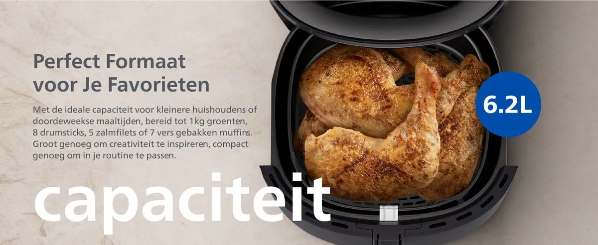 Philips 3000 Series NA330/00 Airfryer 6,2L - 1700W - Zwart