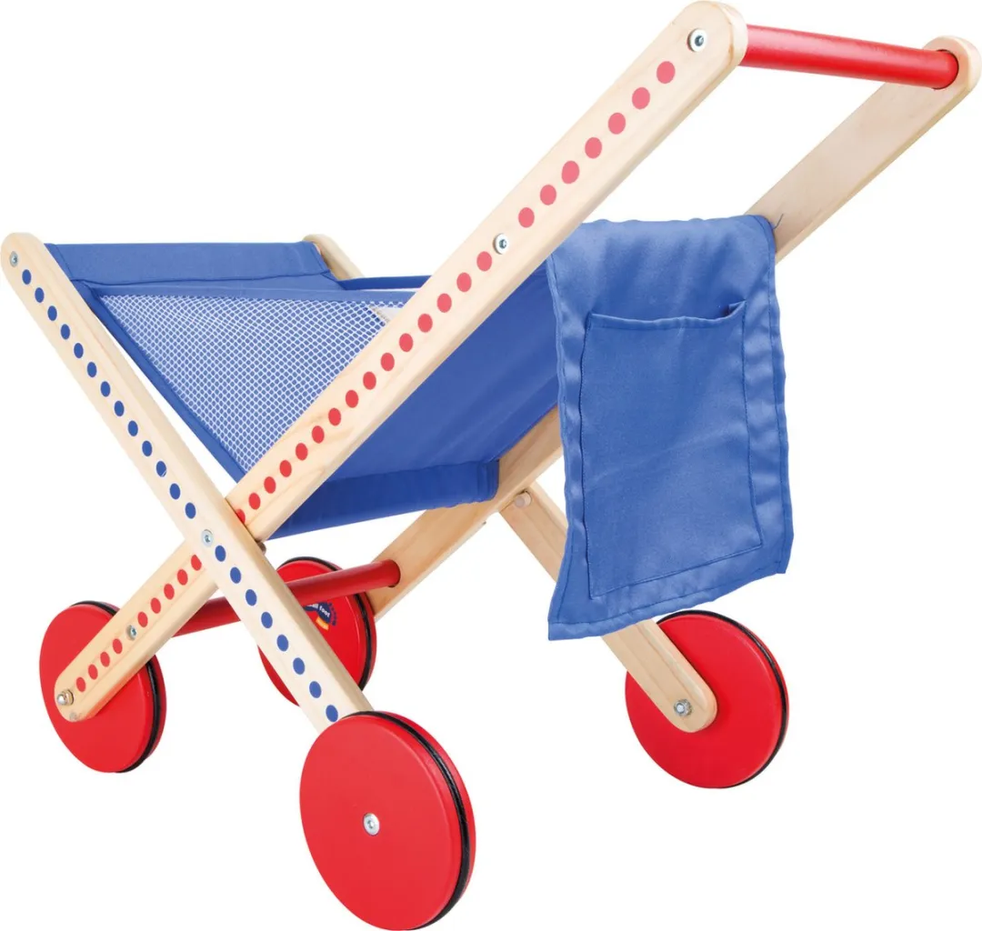 Small Foot Winkelwagen Hout 60x34x48cm - Rood/Blauw