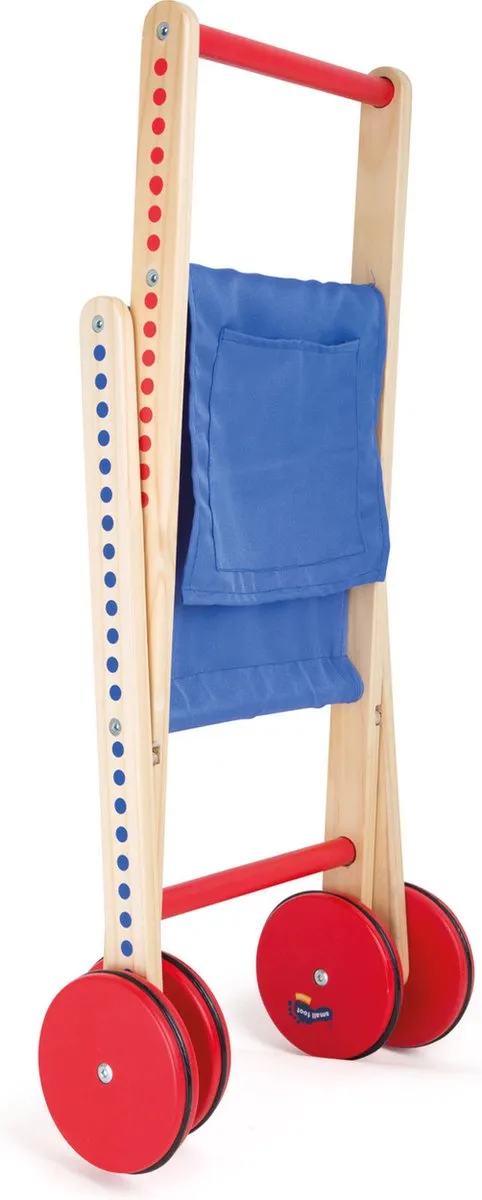 Small Foot Winkelwagen Hout 60x34x48cm - Rood/Blauw