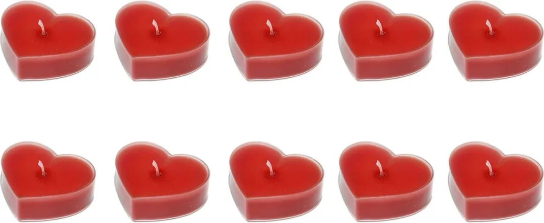 Waxinelichtjes - Hartjes - 10 stuks