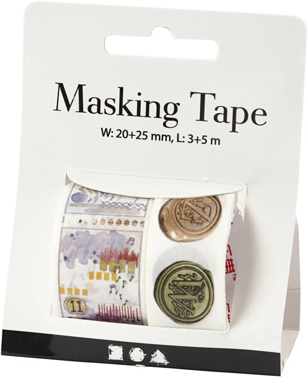 Creativ Company Masking Tape Multi-kleur 20mm & 25mm - 8m per rol