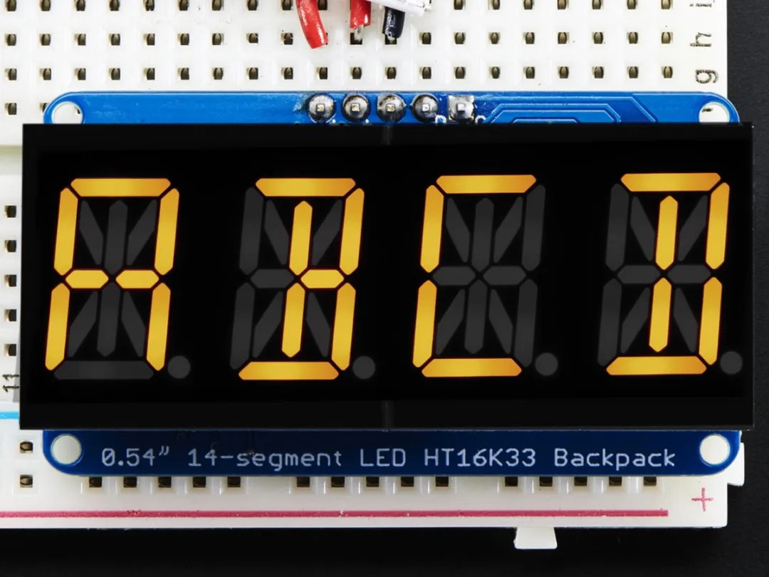 Adafruit Quad Alphanumeric Display 2158 - Geel