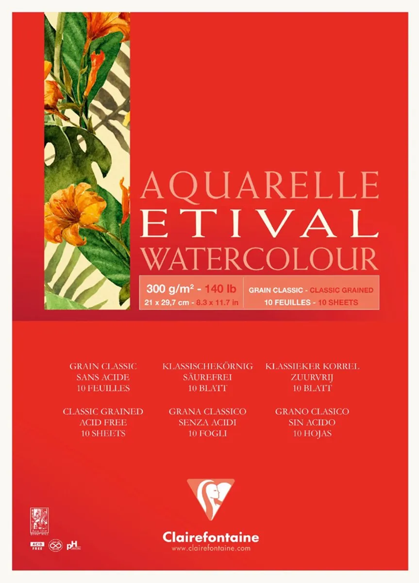 Clairefontaine Aquarelle ETIVAL Kunstenaarsblok A4