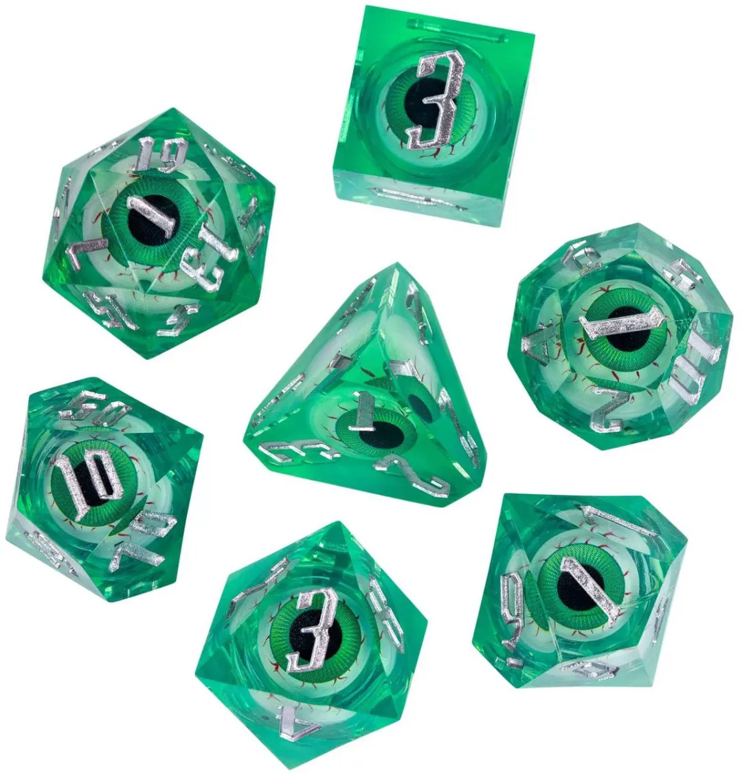 HOT Games Dobbelstenen-Set Oog Liquid Groen - 20 Vlakken