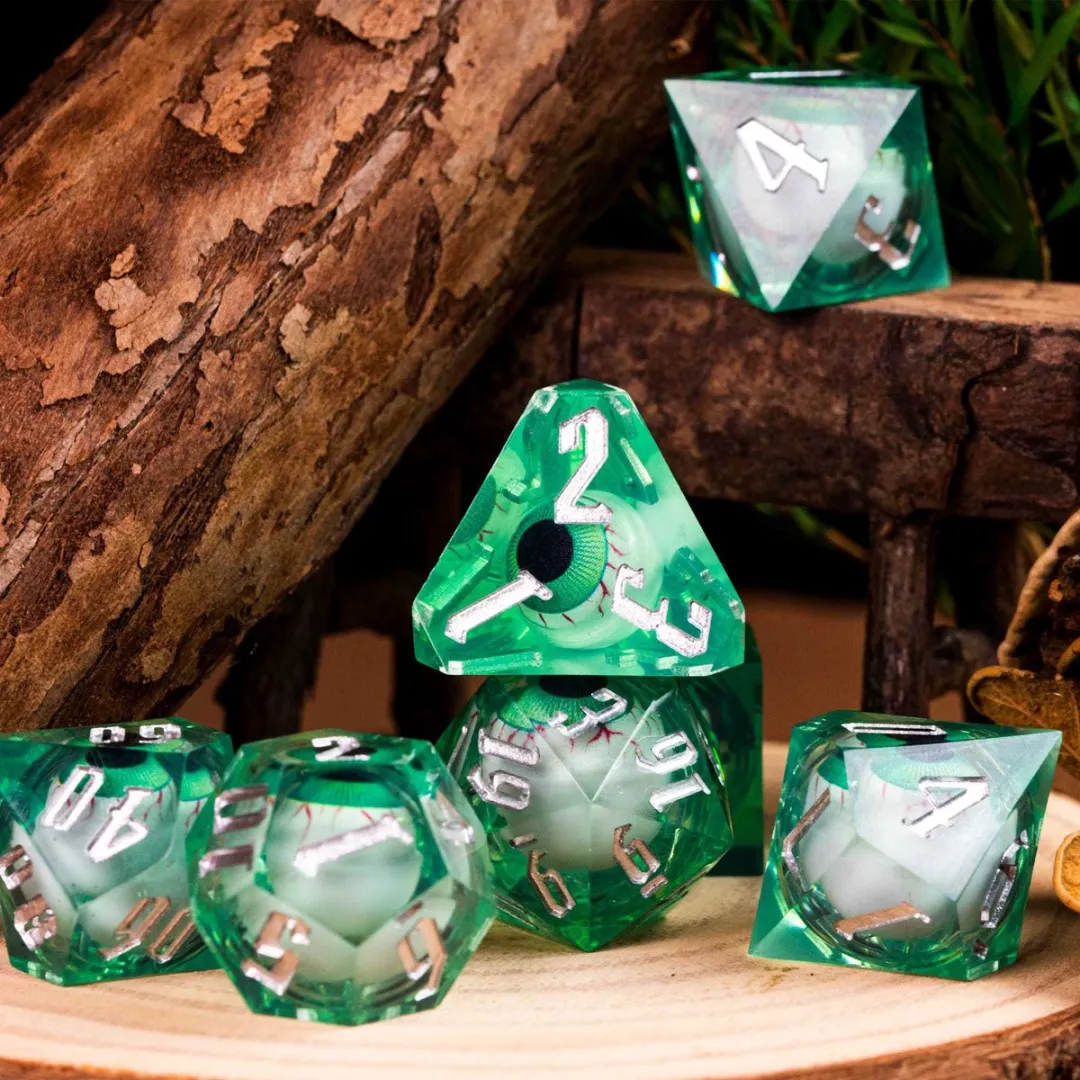 HOT Games Dobbelstenen-Set Oog Liquid Groen - 20 Vlakken