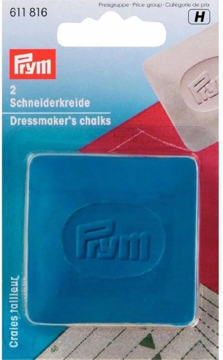 Prym Kleermakerskrijt Plakjes Geel-Blauw