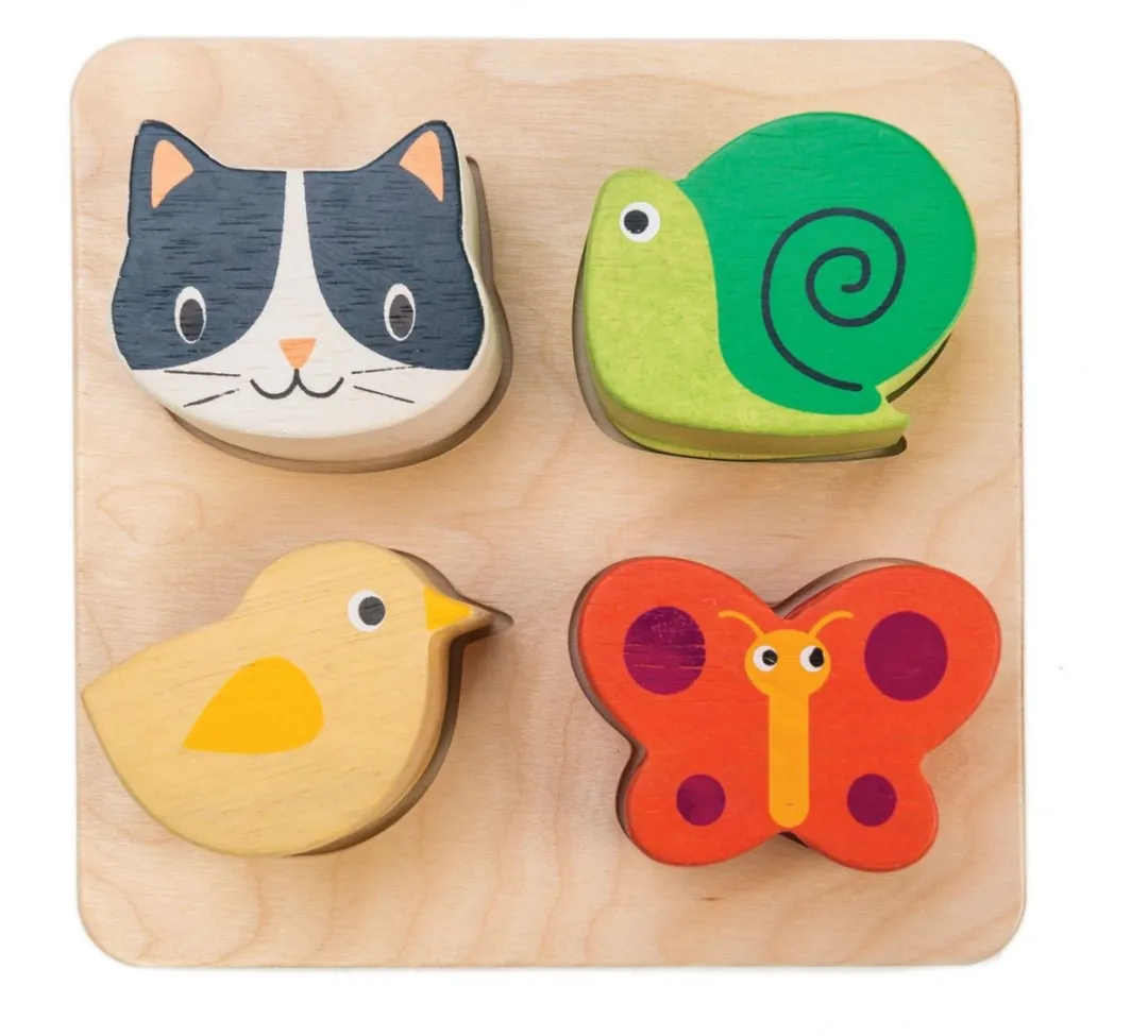 Tender Toys Vormenpuzzel Dieren Junior 4 Stuks