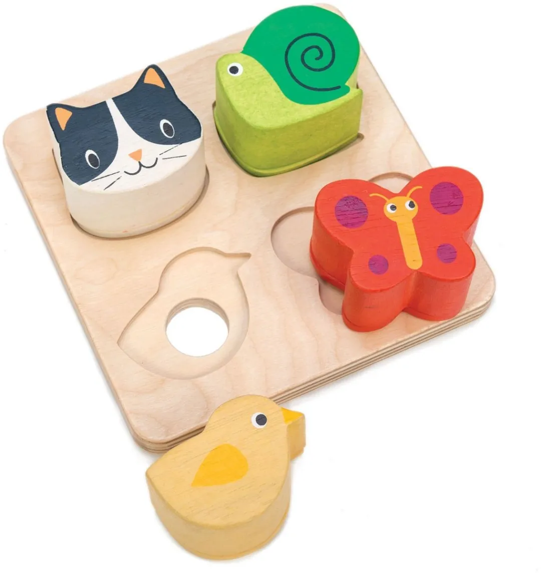 Tender Toys Vormenpuzzel Dieren Junior 4 Stuks - Multicolor