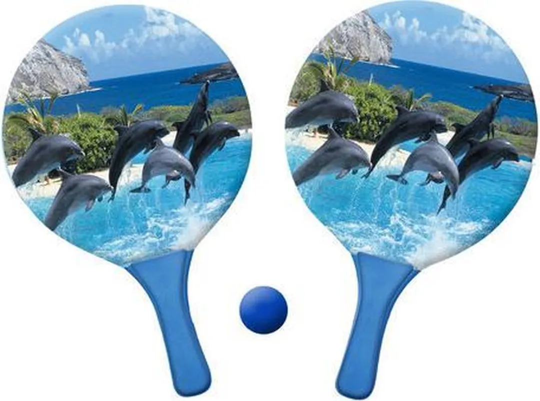 Beachbalset dolfijn blauw met bal  23,5x37x4cm