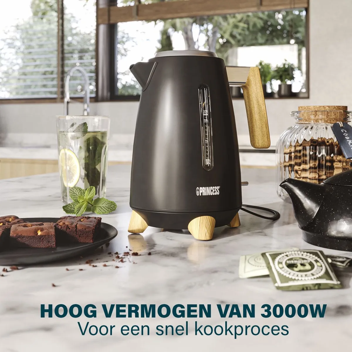 Princess Waterkoker Pure 236061 1.7L - 3000W - Zwart