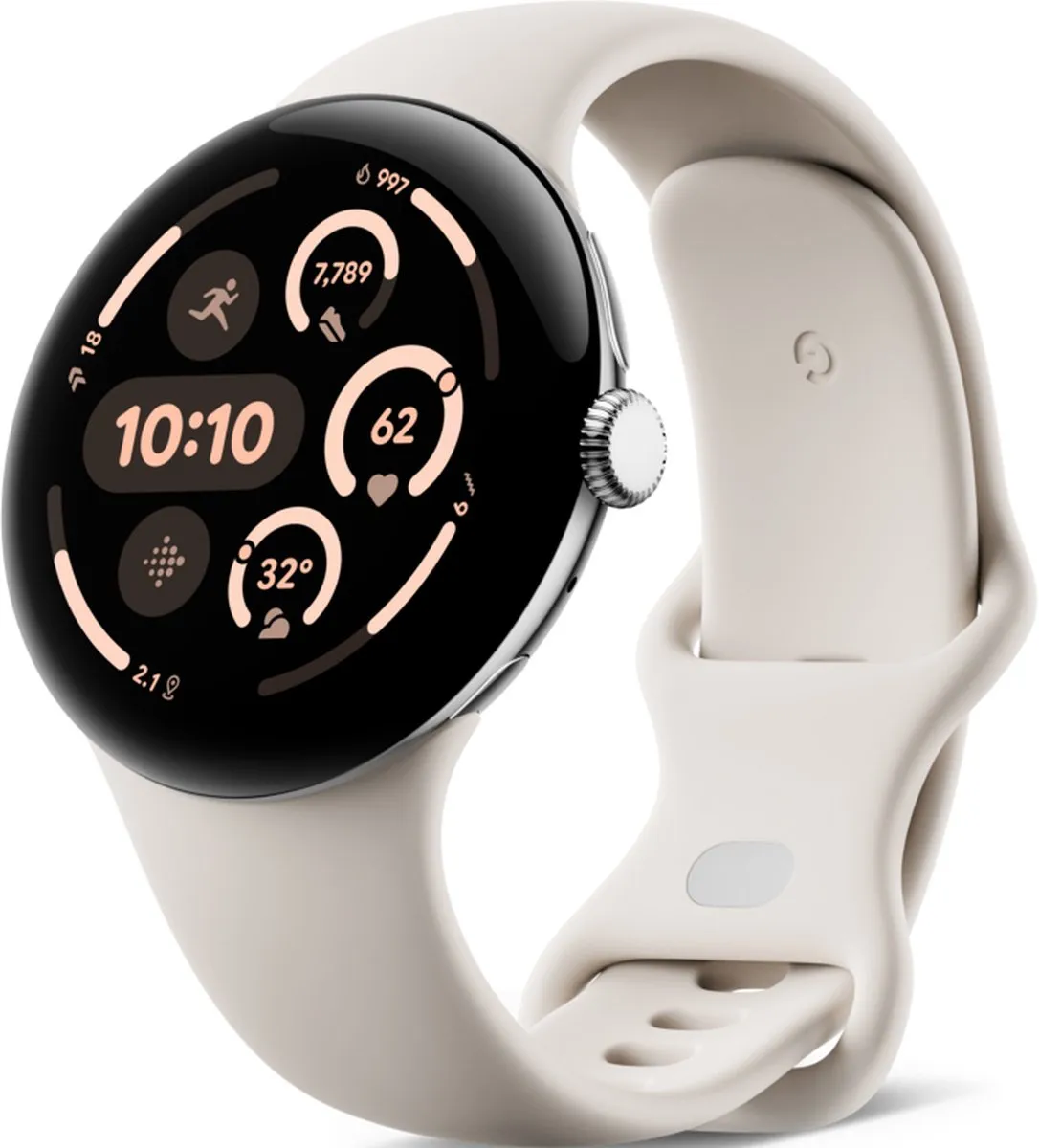 Google Pixel Watch 3 Smartwatch 45mm - Zilver/Wit