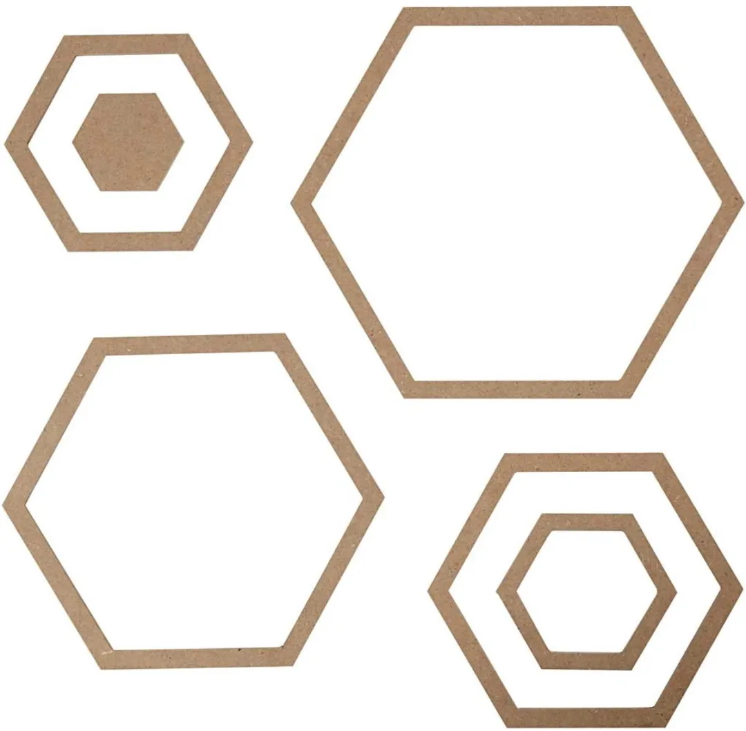 Creativ Company Houtstickers 6 Stuks - Bruin