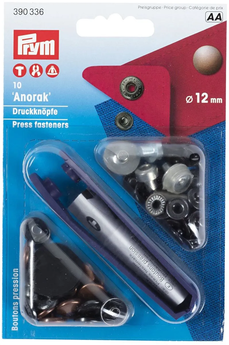 Prym Anorak Drukknopen 12mm Oudkoper - 10 Stuks