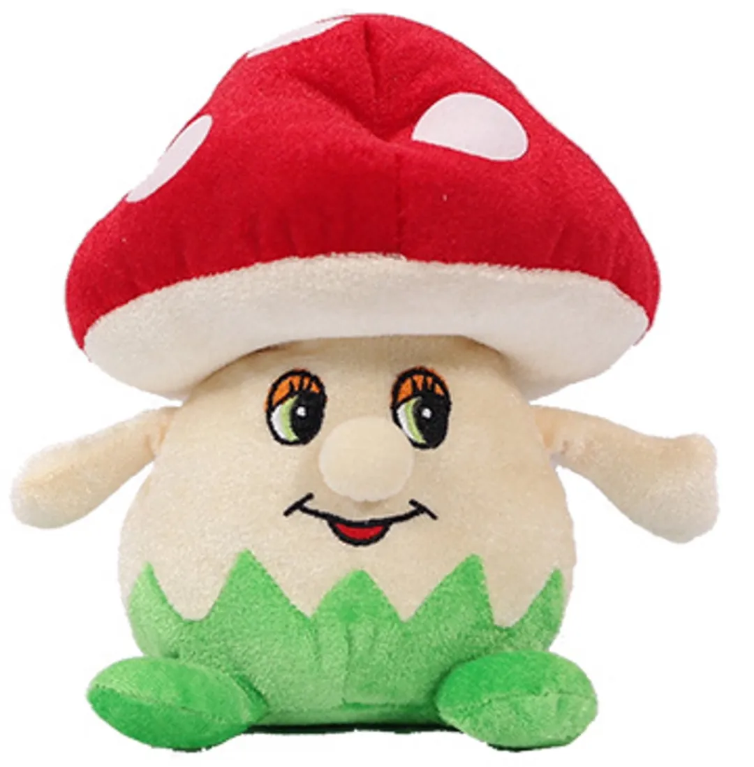 PIA Soft Toys Pluche Paddenstoelen Set - 4 Stuks 20cm - Oranje/Geel/ Groen/Rood