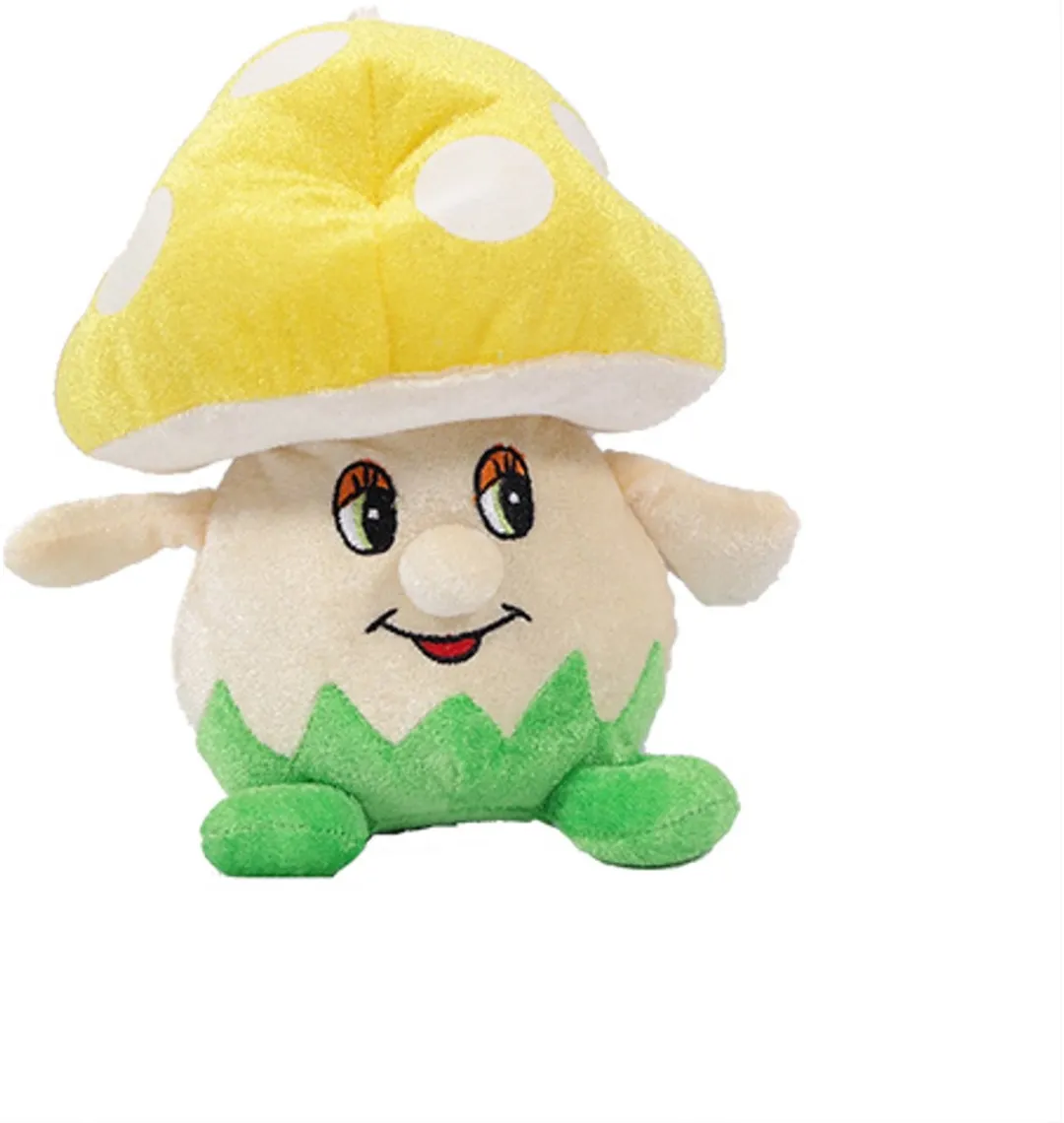 PIA Soft Toys Pluche Paddenstoelen Set - 4 Stuks 20cm - Oranje/Geel/ Groen/Rood