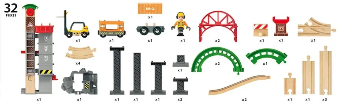 BRIO Lift & Load Set 33887 - 32 Stukken - Multicolor