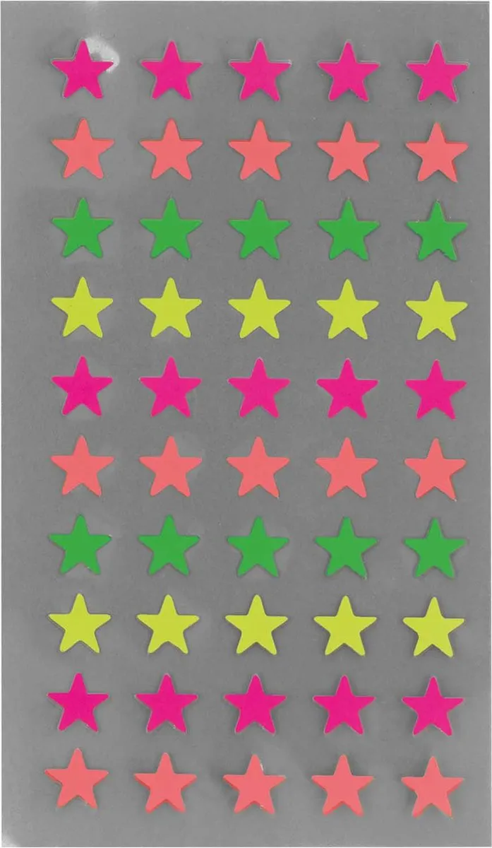Rico Design Hobby Stickers Neon Sterren Ø10mm