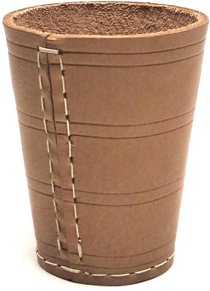 HOT Games Dobbelbeker 10x8cm - Bruin Leder