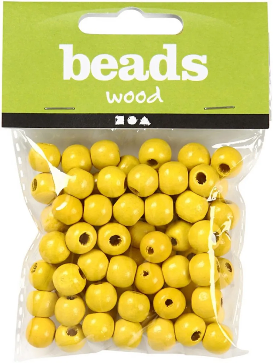 Creativ Company Houten Kralen 12mm Geel - 40 Stuks