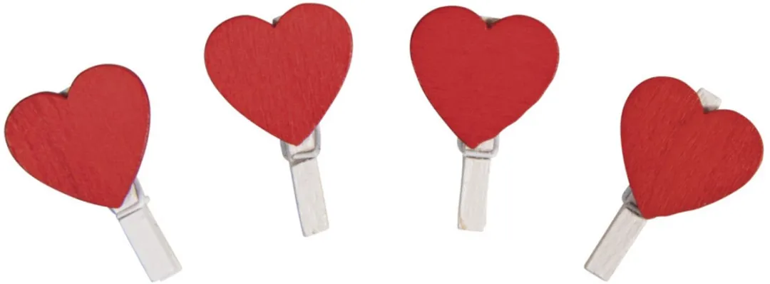 Rayher Mini Knijpertjes Rood Hartjes