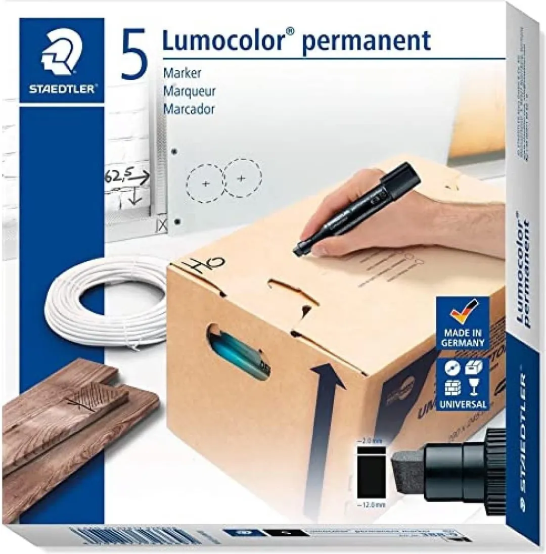 STAEDTLER Lumocolor 388 Viltstift 10mm - Zwart - 5 Stuks - afbeelding 2 van 4