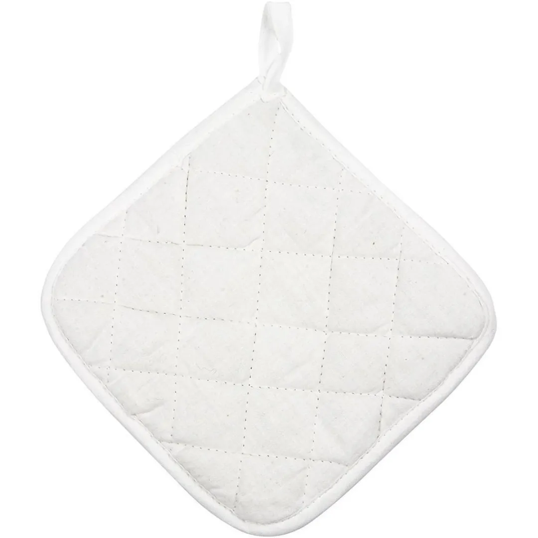 Creativ Company Katoenen Pannenlappen 20x20cm - Wit - 2 Stuks