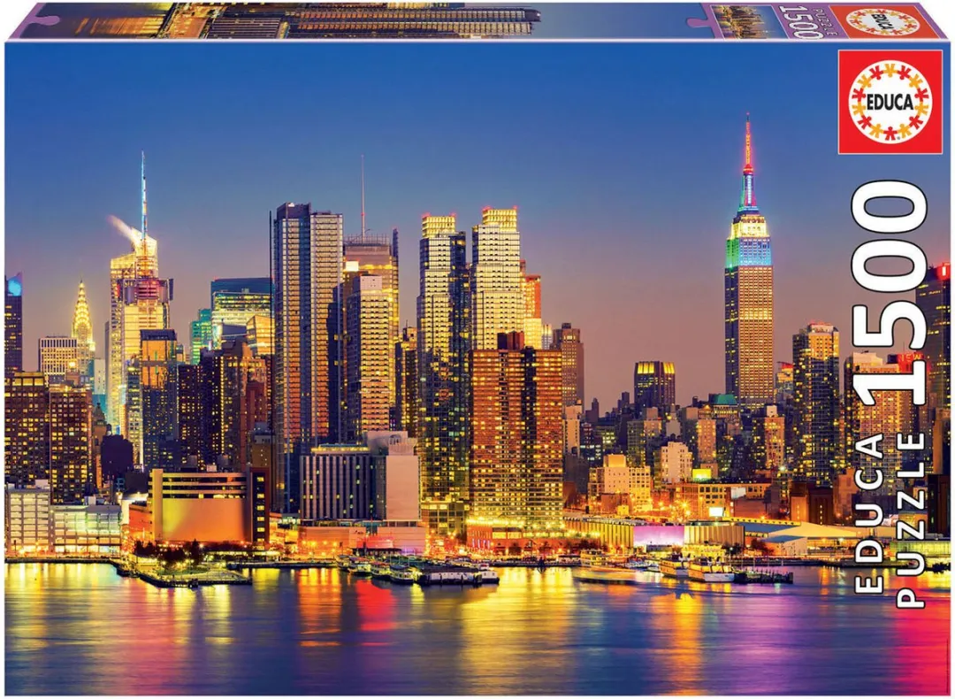 Educa Manhattan bij Nacht Legpuzzel 1500 Stuks - Multikleur